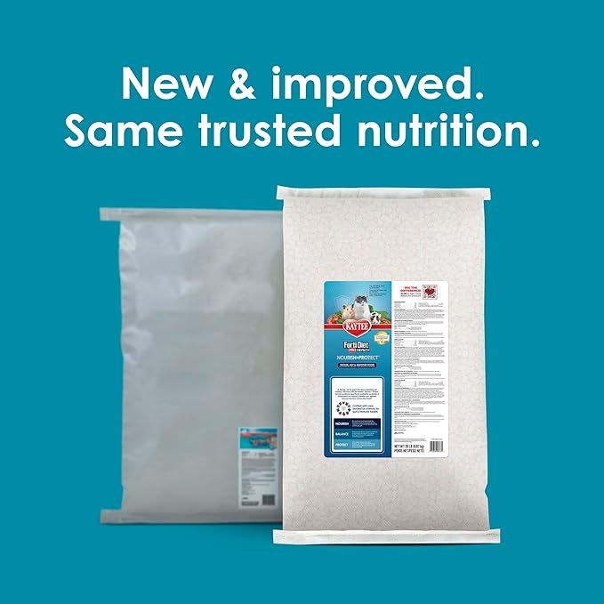 Kaytee Forti-Diet Pro Health Nourish+Protect Mouse, Rat & Hamster Food, Comprehensive Nutrition Backed by Science, Digestive Health, Immune Support, 20 Pounds