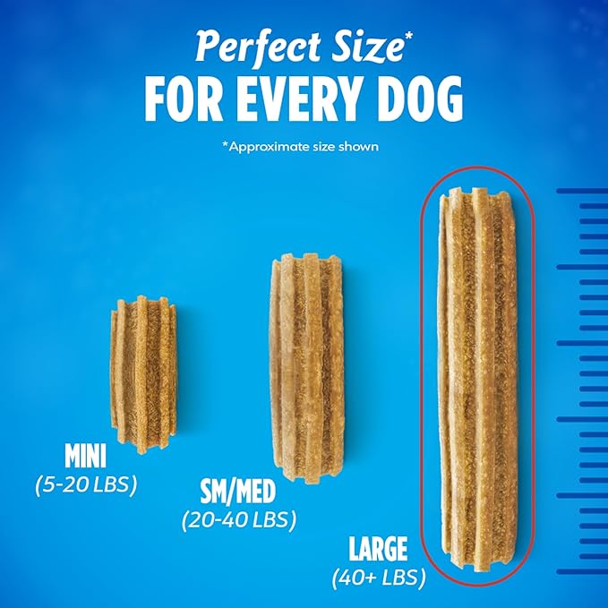 DentaLife Daily Oral Care Dog Treats for Large Dogs 40 plus lbs., Chewy Dental Treat to Freshen Breath and Fight Tartar, Chicken Flavor, 36 oz., 30 Chews - 30 ct. Pouch