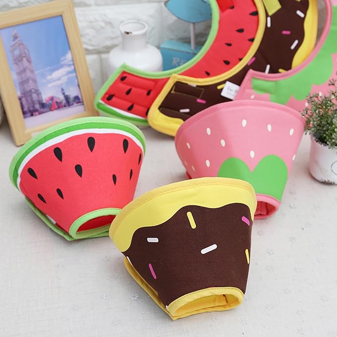 Soft Dog Cone Collar for Dogs After Surgery, Adjustable Dog Recovery Cone Collar for Medium Small Puppy Dogs and Cats to Stop Licking (Watermelon S)