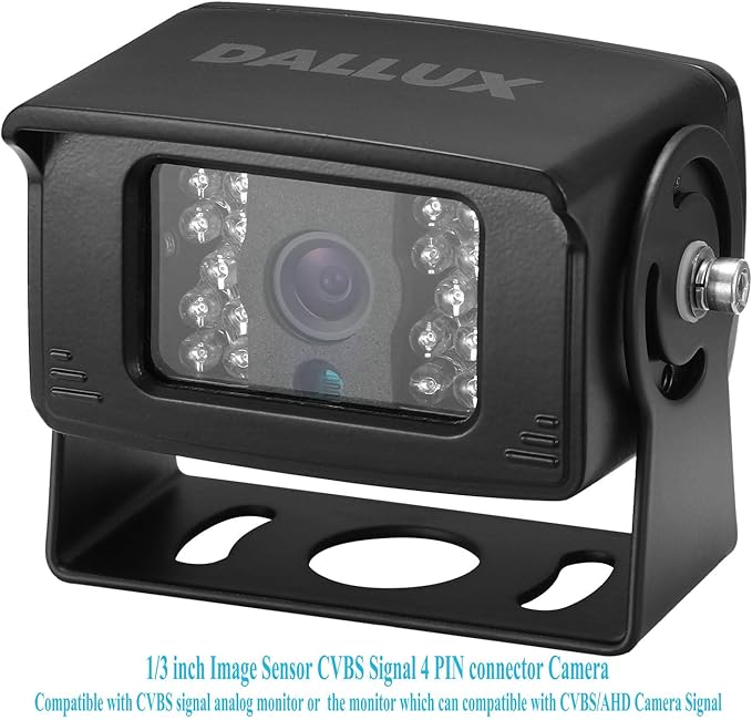 Truck Backup Camera with Parking Line Switch ON/Off for Bus/Travel Trailer/Van/Fifth Wheel/RV Camper