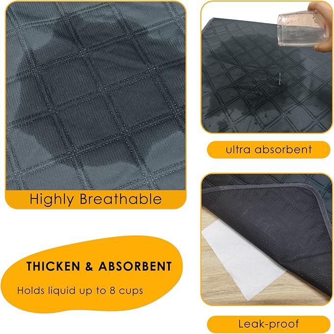 2 Pack Guinea Pig Cage Liners Washable Guinea Pig Bedding Super Absorbent | Waterproof | Non Slip| Reusable Guinea Pig Pee Pads for Small Animals Cages Rabbit Hamster Rat - 48" x 24"