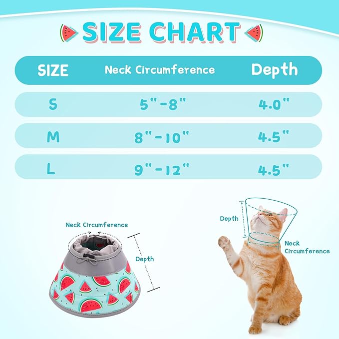Cat Cone Collar Soft to Stop Licking, Adjustable, Foldable Lightweight Kitten Cones After Surgery Recovery for Cats & Kittens, Cat Cone Alternative (Blue, L)