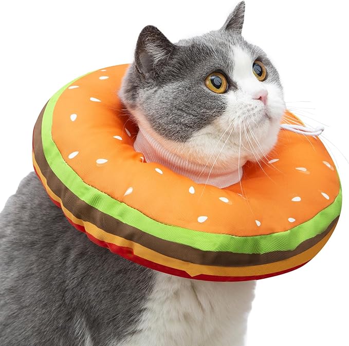 EWES Cat Cone Collar Soft S Size Alternative Neck Cones to Stop Licking Kitten Comfy Elizabethan Collars After Surgery Neuter Dog Donut Collar for Pet e Collar Recovery Shame