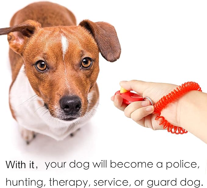 Rocutus 10-Piece Colorful Pet Training Clickers with Wrist Strap - Train Dogs, Cats, Horses & More
