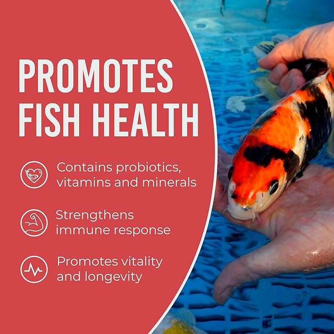 Blue Ridge Koi Fish Food 5lb - Koi Food 3/16” Large and Mini Blend Growth Formula, Goldfish Food, Premium Fish Food for Ponds, Ponds Fish Food, Floating Pond Pellets