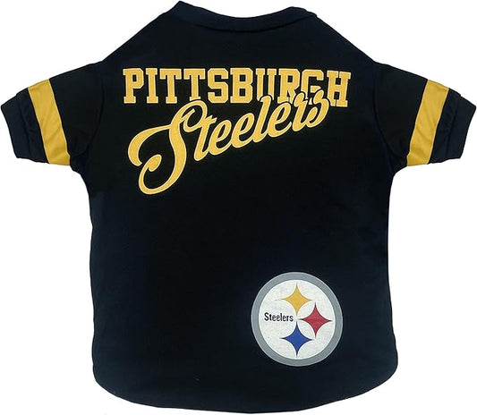 Pets First NFL Pittsburgh Steelers T-Shirt for Dogs & Cats, Large. Football Dog Shirt for NFL Team Fans. New & Updated, Durable & Cute Sports PET TEE Outfit (PIT-4146-LG)