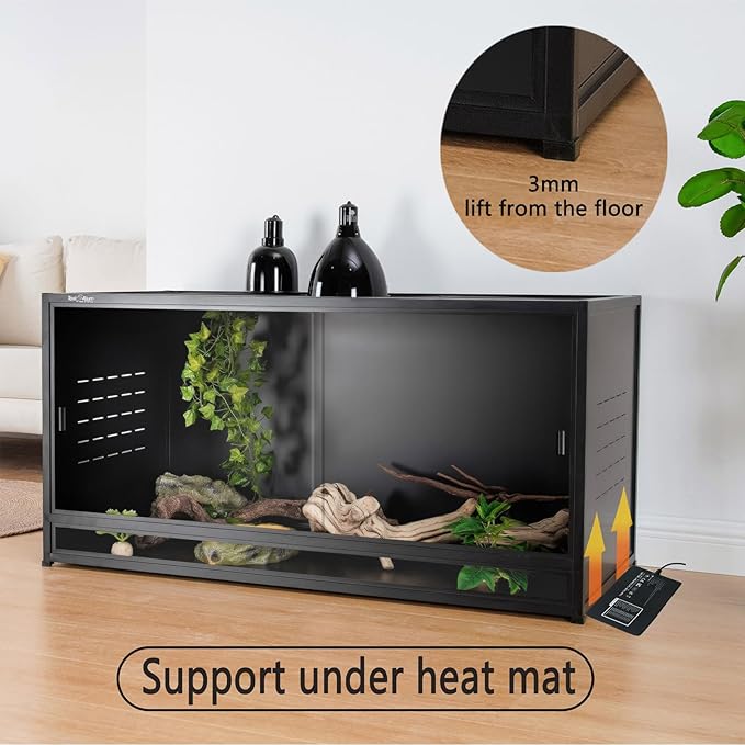 Reptile Tank 4 Packs, 40"x16"x16" Stackable Space Efficient Reptile Enclosure for Bearded Dragon and Ball Python, Expandable Snake Terrarium with Front Opening, Combination Lock