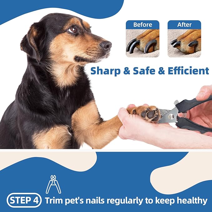 Dog Brush for Shedding,7 PCS Pet Grooming Brush Kit to De-fur & Hair Slicker Deshedding Brushes with Undercoat Rake Comb Bath Brush&Nail Clipper for Grooming Short Long Haired Dogs Cats Blue
