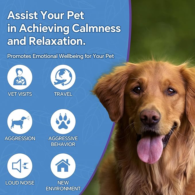 Hemp Oil for Dogs and Cats - Omega-3, 6, 9 Rich Organic Extract - Eases Pet Anxiety, Pain, Skin & Coat Health - Stress Relief, Hip & Joint Support - Calming Treats (4 Pack)