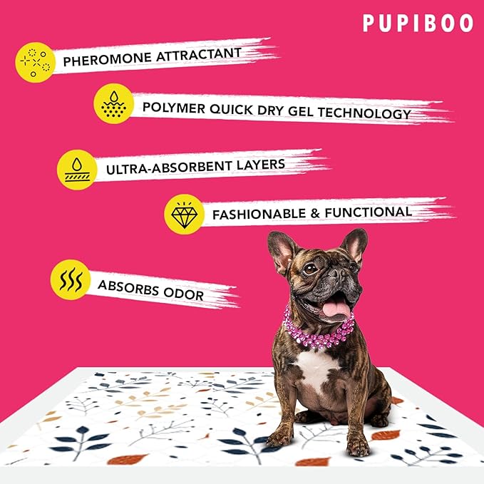 Disposable Dog Training Pads – Highly Absorbent Pee Pads with Quick-Dry Gel, Leak Proof Backing, Pheromonal Attractant for Housebreaking and Indoor Potty Training – 23 x 23 in (100 Count)