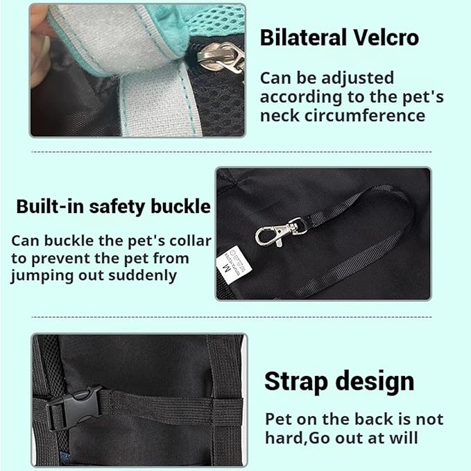 Portable Pet Carrier Backpack, Adjustable Pet Front Cat Dog Carrier Backpack Travel Bag for Small Medium Dogs Cats Puppies, Cat Backpack Carrier for Hiking Cycling (D, S)
