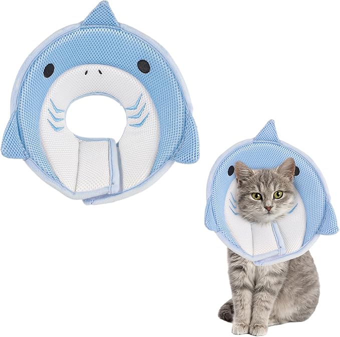 FRIUSATE Cat Cone Collar - Soft, Adjustable Recovery Collar for Cats and Kittens - Comfortable, Breathable, Lightweight Neck Cone to Stop Licking After Surgery