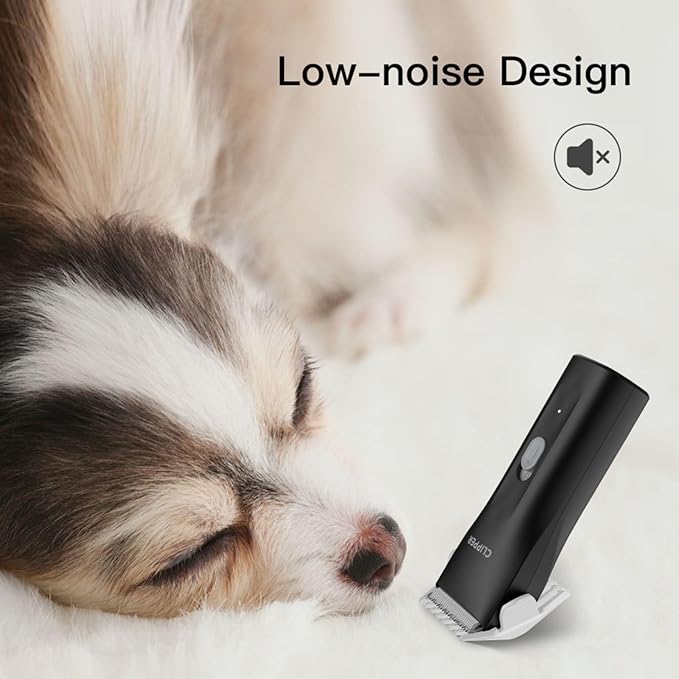 Dog Grooming Cilppers,Handy & Powerful Pet Electric Hair Trimmer Kits Waterproof Cordless Rechargeable Grooming Shavers for Small Dogs and Cats Black