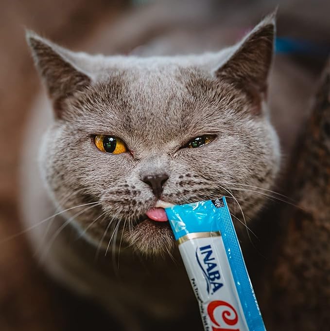 INABA Churu Cat Treats, Grain-Free, Lickable, Squeezable Creamy Purée Cat Treat/Topper with Vitamin E & Taurine, 0.5 Ounces Each Tube, 72 Tubes (4 per Pack), 9 Flavor Variety