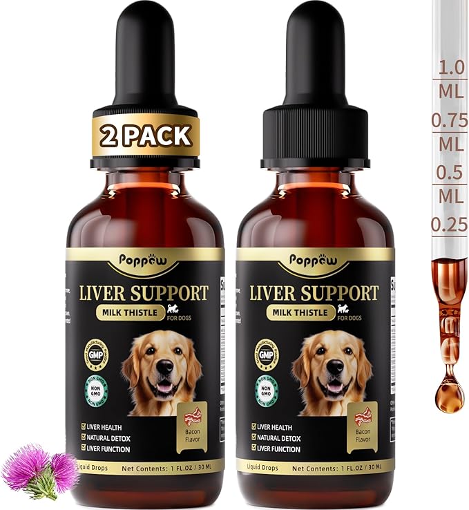 (2 Pack) Poppaw Milk Thistle for Dogs