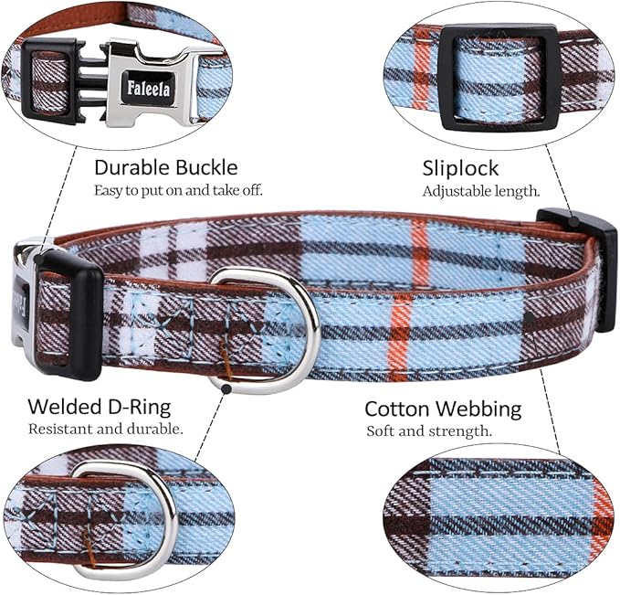 Faleela Soft &Comfy Bowtie Dog Collar,Detachable and Adjustable Bow Tie Collar,for Small Medium Large Pet (L, Blue)
