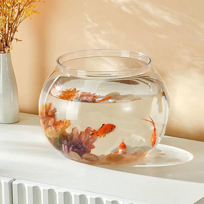 Newpol （Large Size） 3 Gallon Plastic Fish Bowl, Aquarium Fish Tank 11.5 Liters