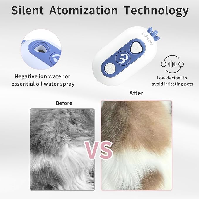 Cat Steam Brush, 3-in-1 Pet Steam Brush for Cats Shedding & Grooming, Brushes for Indoor Cats, Anti-Static Hair Removal Comb with Water Tank, Gentle Grooming Supplies for Long & Short Hair