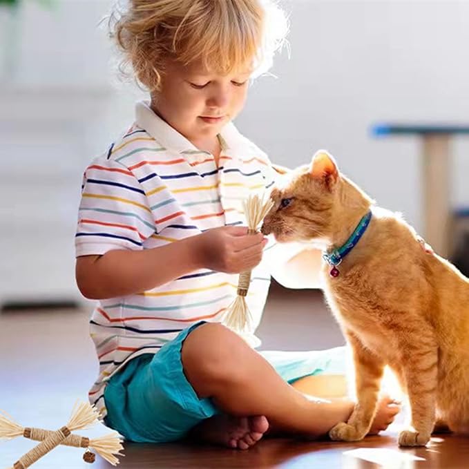 Cat Toys 10Pack Silvervine Chew Stick Kitten Treat Catnip Toy Kitty Natural Stuff Catnip for Cleaning Teeth Indoor Dental Snack Interactive