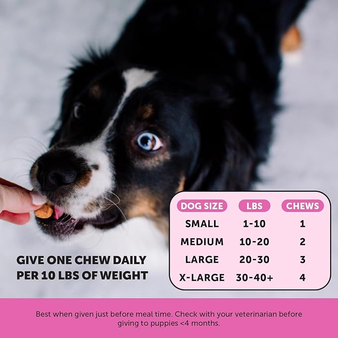 Multivitamin Puppy Treats - Essential Dog Supplements & Vitamins for Learning and Cognitive Development- Probiotics, Omega Fish Oil for Health, Heart & Immunity - Dog Health Supplies