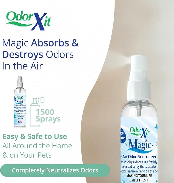 Magic Air Odor Neutralizer Spray, Powerful Dog & Cat Urine Odor Neutralizer, Safe Air Refresher for Home, Safe Odor Absorber for Pet, Closet & Any Strong Odor Remover, 8oz