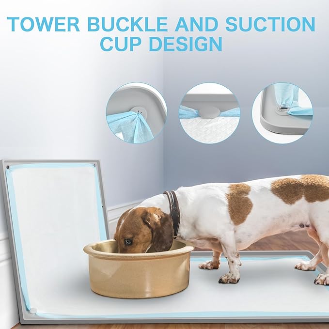 Dog Pee Pad Holder Tray, Non-Slip Puppy Pee Pad Holder, Fits Up to 35" X 24" Training Pads, High Edge Easy to Change Pee Pad Tray,Mat Fit Disposable and Washable Pee Pads