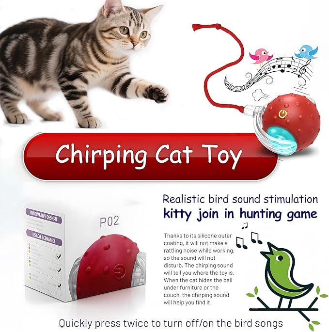 3-Pack Interactive Cat Toys Ball - 2025 New Gen with Smart Obstacle Avoidance & Auto Wake-Up,Includes 4 Speedy Tail 2.0 Ropes,Cat Spiral Spring 12Pcs, Ideal Kitten Toys for Bored Indoor Cats