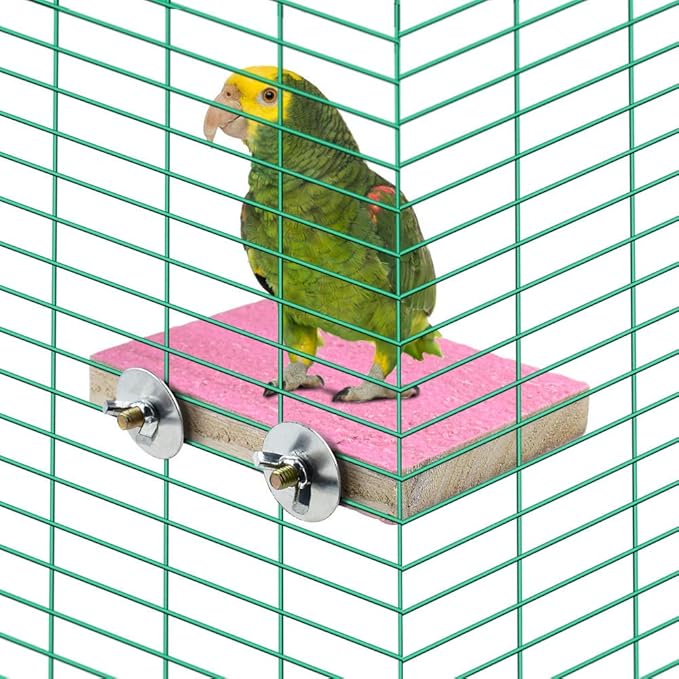 Hamiledyi 8 PCS Bird Perch Stand Toy Wood Parrot Paw Grinding Stick Perch Stand Platform Parakeet Cage Accessories Exercise Toys for Budgies Cockatiel Conure