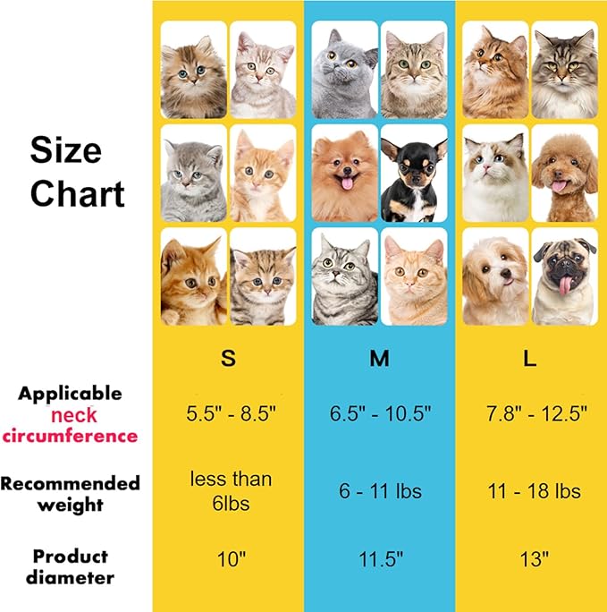 EWES Cat Cone Collar Soft L Size Alternative Neck Cones to Stop Licking Kitten Comfy Elizabethan Collars After Surgery Neuter Dog Donut Collar for Pet e Collar Recovery Shame