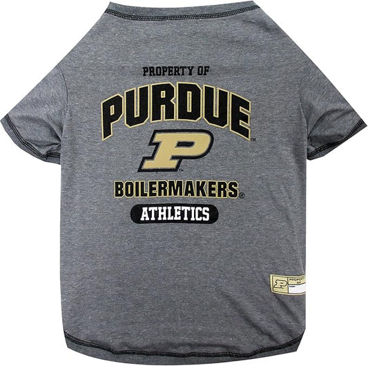 Pets First Collegiate PURDUE BOILERMAKERS Dog T-Shirt, Small. - Licensed Shirt for Pets Team Colored with Team Logos.- Premium Stretchable Materials for the Comfrot of your Dog & Cat.