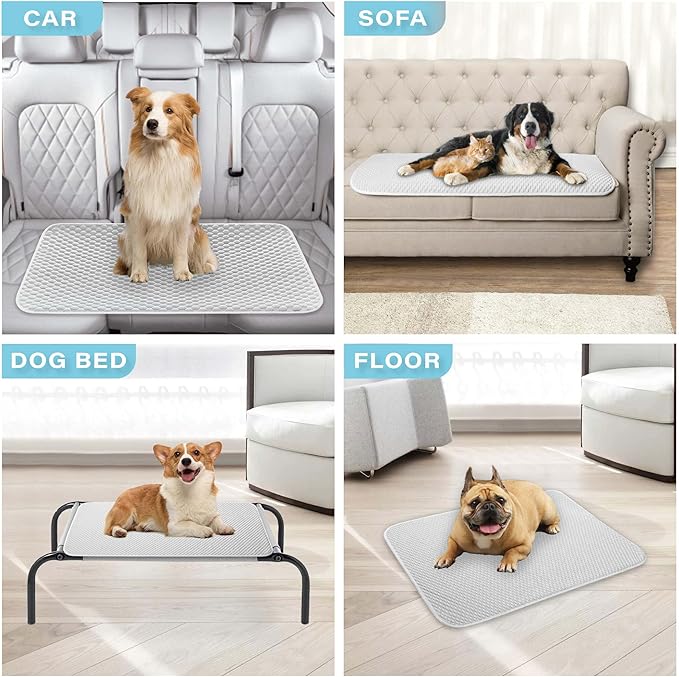 MICROCOSMOS Pet Cooling Mat & Sleeping Pad- Breathable Bubble Surface, EZ Clean. Keep Cooling for Pets, Kids and Adults in Summer.(GreyWhite, 36" x 24")