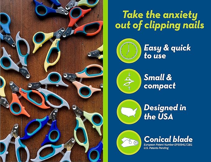 Zen Clipper Pet Nail Clipper for Dogs – Dog Nail Trimmer for Safer Grooming Care - Clean, Quiet, and Easy-to-Use Stainless Steel Claw Trimmer - (3mm Hole)