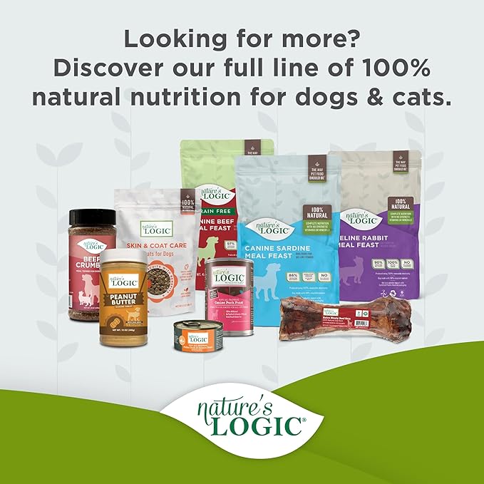 Nature's Logic Feline Chicken Meal Feast Cat Food - High-Protein Dry Food for Cats, 100% Natural Nutrition with Probiotics & Prebiotics - All Life Stages - Chicken, 15.4lbs