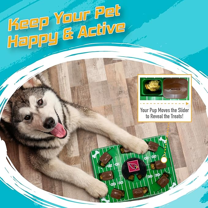 Pets First NFL Arizona Cardinals Puzzle Toy, Puzzle Treat Dog Toy, Interactive Dog Treat Toy, Dog Puzzle