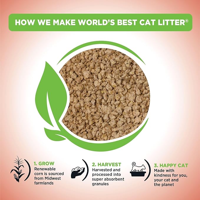 WORLD'S BEST CAT LITTER Poop Fighter Maximum Odor Defense, 15-Pounds - Natural Ingredients, Quick Clumping, Flushable, 99% Dust Free & Made in USA - Long-Lasting Odor Control & Easy Scooping