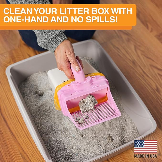 Neater Pet Brands Neater Scooper XL Cat Litter Scoop, 195 Refill Bags – Extra-Large Capacity Mess-Free Cat Litter Scooper with Bag for Large & Multiple Cats, Spill-Proof Litter Box Scooper with Holder