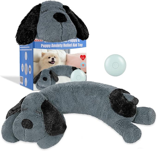 Puppy Heartbeat Toy for Separation Anxiety Relief, Heartbeat Stuffed Animal Anxiety Calming Behavioral Aid Plush Toy for Dogs Cats Pets