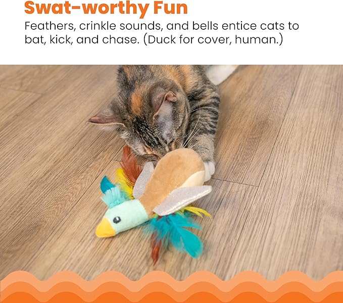 Catstages Flapperz Duck Plush Interactive Catnip Cat Toy