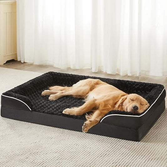 WNPETHOME Dog Beds for Large Sized Dogs, Washable Orthopedic Dog Couch Sofa Bed with Waterproof Lining & Non-Skid Bottom for Pet Sleeping