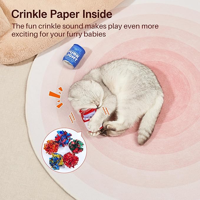 Potaroma Beer-Simulation Cat Toys 2Pcs Catnip Crinkly Sound Toy, Durable Kitten Bite Kicker Toys, Indoor Feline Exercise 4.0 Inches for All Breeds