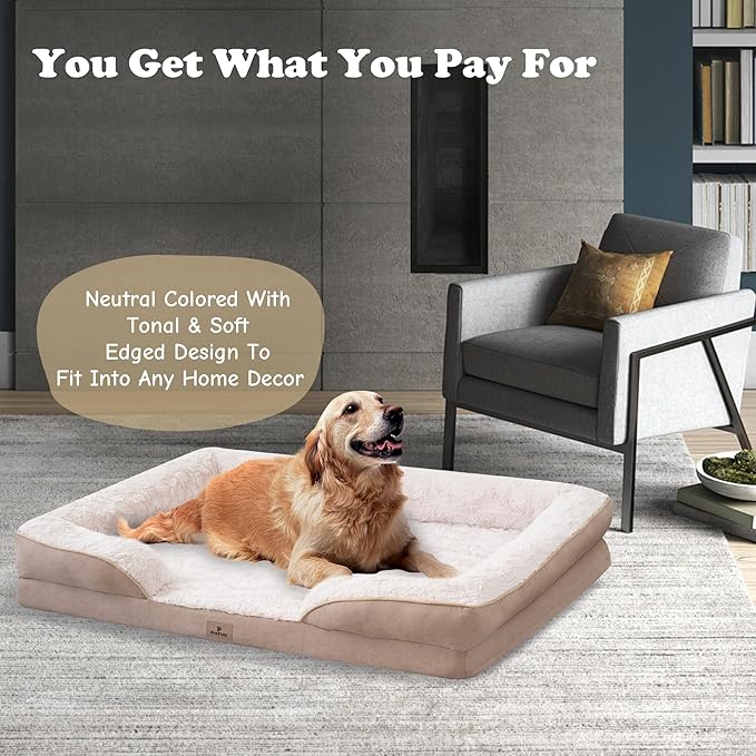 XXL Orthopedic Dog Bed - Washable Dog Sofa Beds for Giant Dogs, Supportive Foam Pet Couch Bed with Removable Washable Cover, Waterproof Lining and Nonskid Bottom