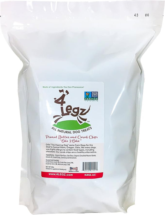 Peanut Butter & Carob Chips Dog Treats – Healthy, Crunchy, Vegan Biscuits with Whole & Real Ingredients – All Natural & USA‐Baked, 4 Pound Bag