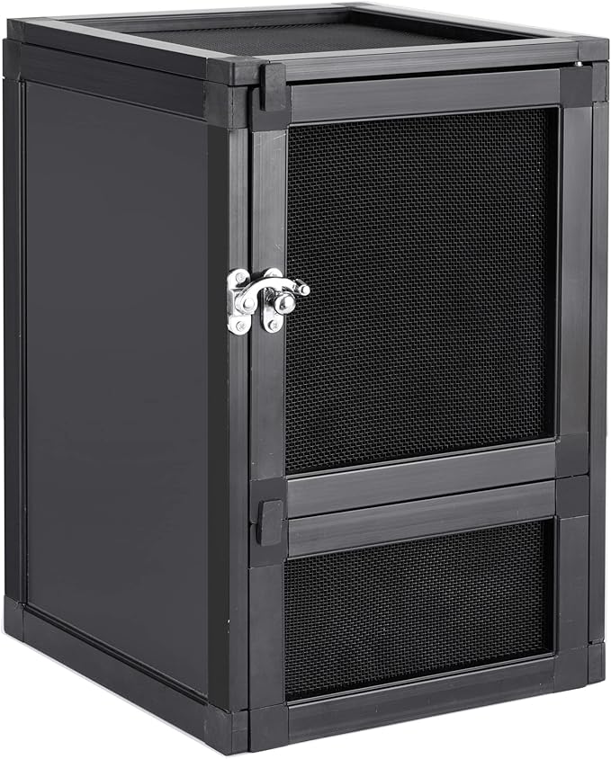 8" x 8" x 12" Reptile Terrarium 5-Pack, Small Hatching Cage with Screen & Acrylic Doors, Ventilated Habitat for Lizards, Frogs, Easy Assembly