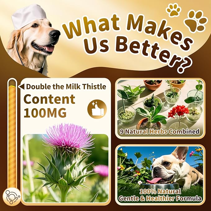 (2 Pack) Poppaw Milk Thistle for Dogs