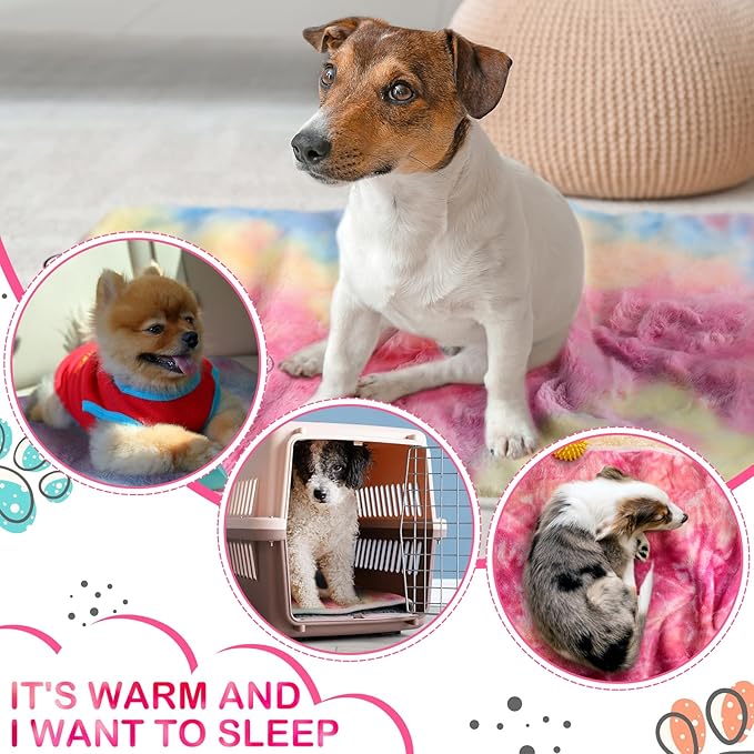 Reginary 4 Pcs Waterproof Guinea Pig Blankets Washable Small Animal Fleece Bedding Absorbent Guinea Pig Cage Liners Reusable Pet Pee Pad Sleep Mat for Hamster Ferret(Tie Dye Pattern,12 x 12 Inch)