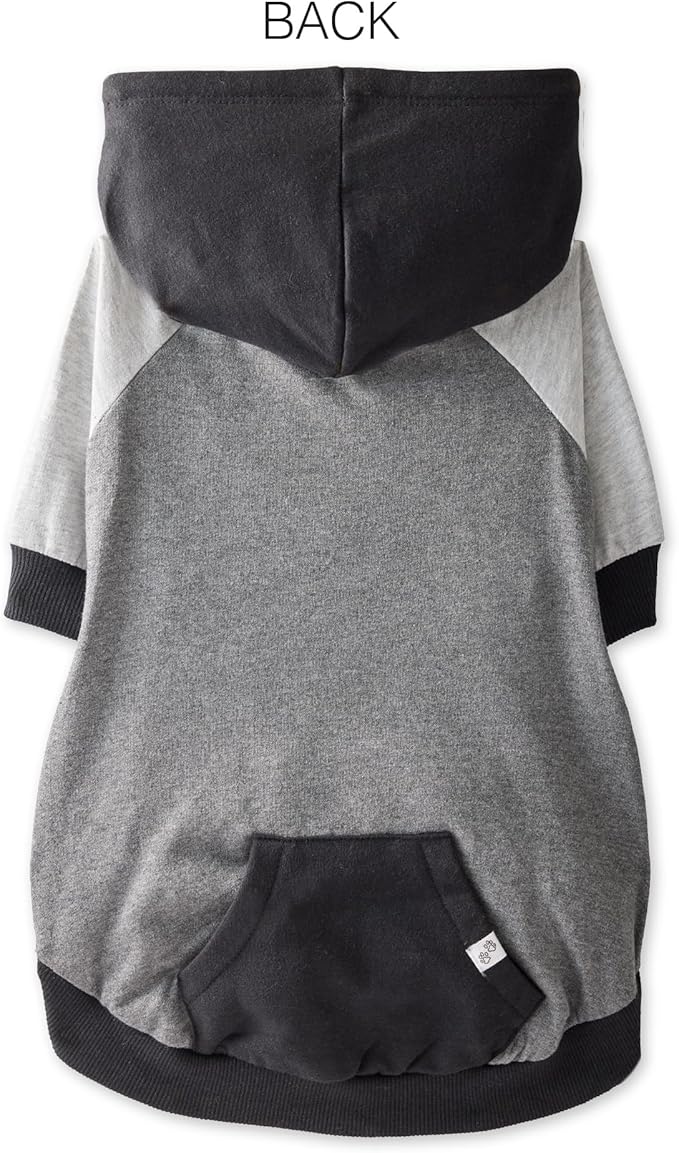 Rocky – The Orginal Lightweight Hooded TEE 100% Organic Cotton Dog Hoodie Pet Coat Sweater for Small, Medium, Large Dogs, Black Color Block, Small