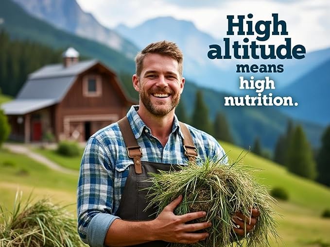 Blue Mountain Hay | Fresh 2nd Cutting Timothy Grass Hay (5 Pounds) | Soft & Leafy, Balanced Nutrition | High-Altitude Hay Pet Food for Adult Rabbits, Guinea Pigs, Chinchillas, and Other Small Pets