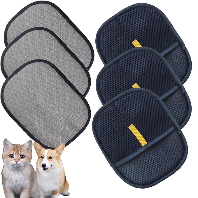 3-Pack Pet Hair Removal Gloves, Remove Dog/Cat Fur from Clothing, Furniture, Bedding & Carpet, – Reusable & Washable Lint Hair Remover for Home & Pet Owners