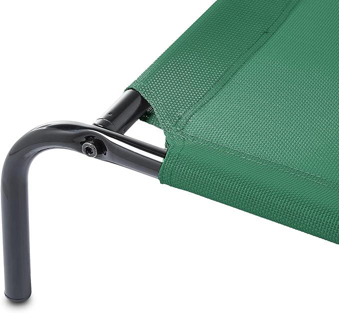 Amazon Basics Cooling Breathable Elevated Dog Bed with Metal Frame for Large Dogs, 51 x 31 x 8 Inch, Green