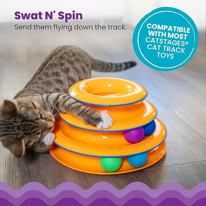 Catstages Tower of Tracks Replacement Balls, 6-Pack Lightweight Cat Toy Balls for Track Toys, Multicolored